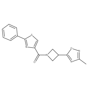 (3-(3-Methyl-1,2,4-oxadiazol-5-yl)azetidin-1-yl)(2-phenylthiazol-4-yl)methanone结构式
