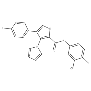N-(3-chloro-4-methylphenyl)-4-(4-fluorophenyl)-3-(1H-pyrrol-1-yl)thiophene-2-carboxamide Structure