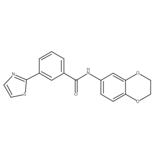 N-(2,3-Dihydrobenzo[b][1,4]dioxin-6-yl)-3-(thiazol-2-yl)benzamide结构式