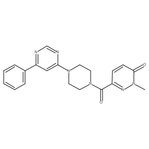 2-methyl-6-(4-(6-phenylpyrimidin-4-yl)piperazine-1-carbonyl)pyridazin-3(2H)-one结构式