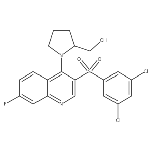 (1-{3-[(3,5-Dichlorophenyl)sulfonyl]-7-fluoroquinolin-4-yl}pyrrolidin-2-yl)methanol Structure