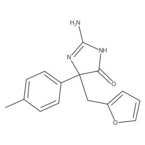 2-amino-5-[(furan-2-yl)methyl]-5-(4-methylphenyl)-4,5-dihydro-1H-imidazol-4-one结构式