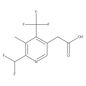 2-(Difluoromethyl)-3-methyl-4-(trifluoromethyl)pyridine-5-acetic acid结构式