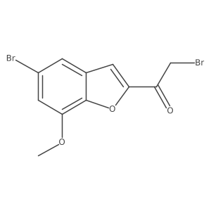 2-Bromo-1-(5-bromo-7-methoxy-1-benzofuran-2-yl)ethanone结构式