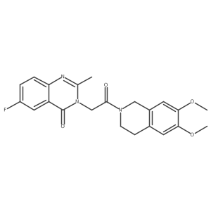 3-[2-(6,7-dimethoxy-3,4-dihydroisoquinolin-2(1H)-yl)-2-oxoethyl]-6-fluoro-2-methylquinazolin-4(3H)-one结构式