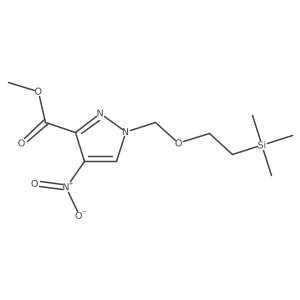 Methyl 4-nitro-1-((2-(trimethylsilyl)ethoxy)methyl)-1H-pyrazole-3-carboxylate结构式