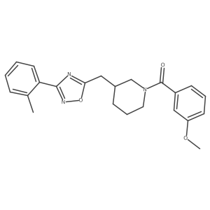 (3-Methoxyphenyl)(3-((3-(o-tolyl)-1,2,4-oxadiazol-5-yl)methyl)piperidin-1-yl)methanone Structure