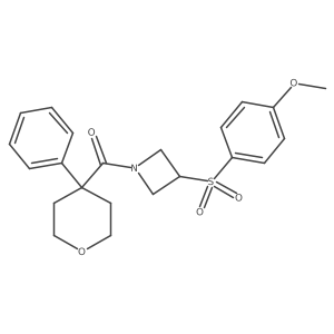 (3-((4-methoxyphenyl)sulfonyl)azetidin-1-yl)(4-phenyltetrahydro-2H-pyran-4-yl)methanone Structure