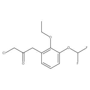 1-Chloro-3-(3-(difluoromethoxy)-2-ethoxyphenyl)propan-2-one结构式