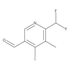 2-(Difluoromethyl)-4-iodo-3-methylpyridine-5-carboxaldehyde结构式