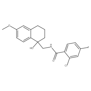 2-chloro-4-fluoro-N-[(1-hydroxy-6-methoxy-1,2,3,4-tetrahydronaphthalen-1-yl)methyl]benzamide结构式