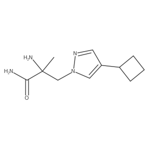 2-amino-3-(4-cyclobutyl-1H-pyrazol-1-yl)-2-methylpropanamide结构式