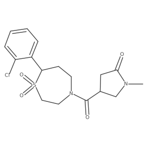 4-(7-(2-Chlorophenyl)-1,1-dioxido-1,4-thiazepane-4-carbonyl)-1-methylpyrrolidin-2-one结构式