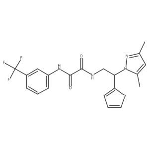 N1-(2-(3,5-dimethyl-1H-pyrazol-1-yl)-2-(thiophen-2-yl)ethyl)-N2-(3-(trifluoromethyl)phenyl)oxalamide结构式