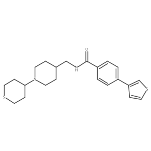 N-((1-(tetrahydro-2H-thiopyran-4-yl)piperidin-4-yl)methyl)-4-(thiophen-3-yl)benzamide Structure