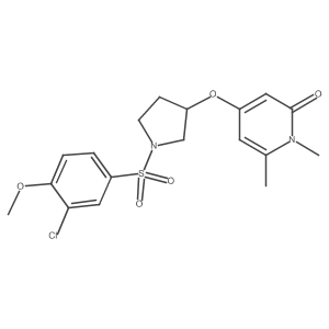 4-((1-((3-chloro-4-methoxyphenyl)sulfonyl)pyrrolidin-3-yl)oxy)-1,6-dimethylpyridin-2(1H)-one Structure