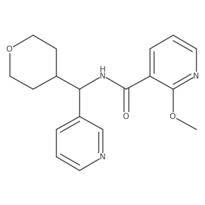 2-methoxy-N-(pyridin-3-yl(tetrahydro-2H-pyran-4-yl)methyl)nicotinamide Structure