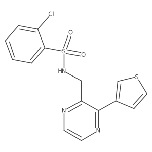 2-chloro-N-((3-(thiophen-3-yl)pyrazin-2-yl)methyl)benzenesulfonamide Structure