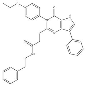 2-((3-(4-ethoxyphenyl)-4-oxo-7-phenyl-4,5-dihydro-3H-pyrrolo[3,2-d]pyrimidin-2-yl)thio)-N-phenethylacetamide结构式