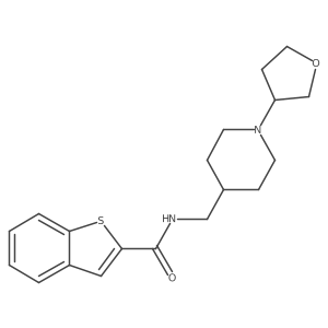 N-((1-(tetrahydrofuran-3-yl)piperidin-4-yl)methyl)benzo[b]thiophene-2-carboxamide结构式