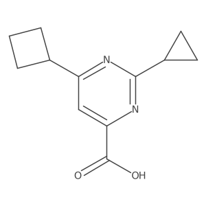 6-Cyclobutyl-2-cyclopropylpyrimidine-4-carboxylic acid结构式