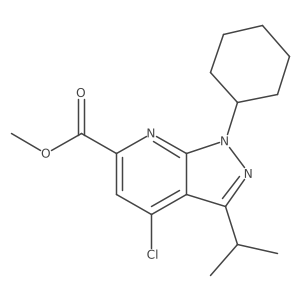 Methyl 4-chloro-1-cyclohexyl-3-isopropyl-1H-pyrazolo[3,4-b]pyridine-6-carboxylate结构式