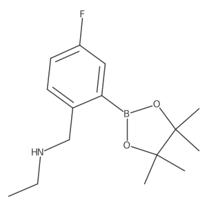 2-(Ethylaminomethyl)-5-fluorophenylboronic acid, pinacol ester结构式