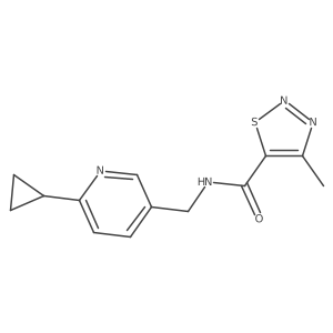 N-[(6-cyclopropylpyridin-3-yl)methyl]-4-methyl-1,2,3-thiadiazole-5-carboxamide结构式
