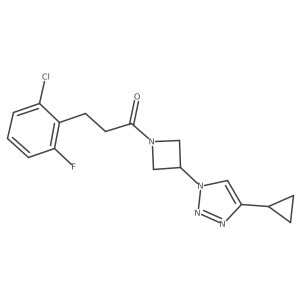 3-(2-chloro-6-fluorophenyl)-1-(3-(4-cyclopropyl-1H-1,2,3-triazol-1-yl)azetidin-1-yl)propan-1-one结构式