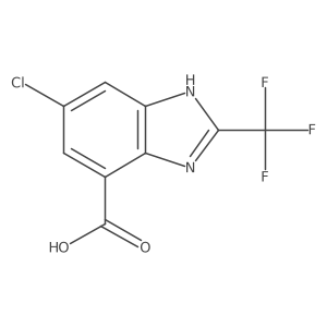 6-Chloro-2-(trifluoromethyl)-1H-benzo[d]imidazole-4-carboxylic acid结构式