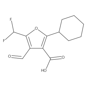 2-Cyclohexyl-5-(difluoromethyl)-4-formylfuran-3-carboxylic acid结构式
