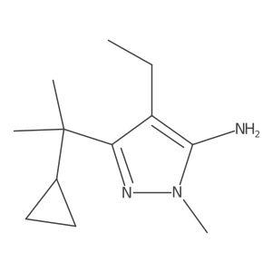 3-(2-cyclopropylpropan-2-yl)-4-ethyl-1-methyl-1H-pyrazol-5-amine Structure