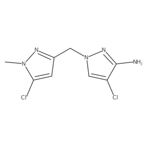4-chloro-1-[(5-chloro-1-methyl-1H-pyrazol-3-yl)methyl]-1H-pyrazol-3-amine结构式