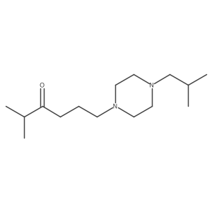 2-Methyl-6-[4-(2-methylpropyl)piperazin-1-yl]hexan-3-one结构式