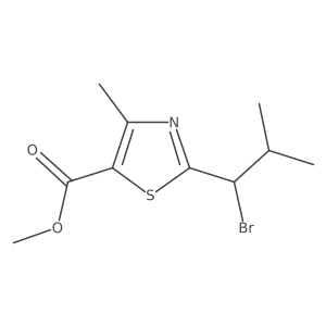 Methyl 2-(1-bromo-2-methylpropyl)-4-methyl-1,3-thiazole-5-carboxylate结构式