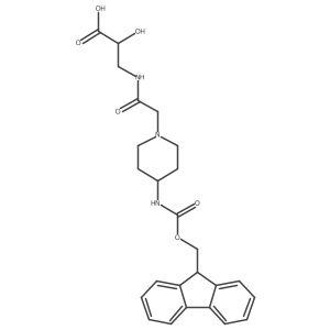 (2S)-3-{2-[4-({[(9H-fluoren-9-yl)methoxy]carbonyl}amino)piperidin-1-yl]acetamido}-2-hydroxypropanoic acid结构式