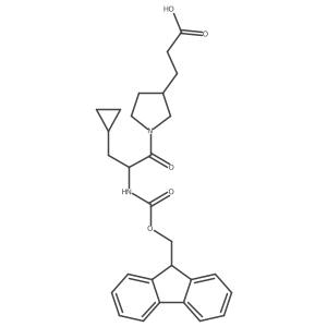 3-{1-[(2S)-3-cyclopropyl-2-({[(9H-fluoren-9-yl)methoxy]carbonyl}amino)propanoyl]pyrrolidin-3-yl}propanoic acid结构式