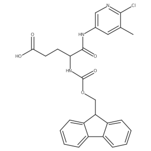 4-[(6-chloro-5-methylpyridin-3-yl)carbamoyl]-4-({[(9H-fluoren-9-yl)methoxy]carbonyl}amino)butanoic acid结构式