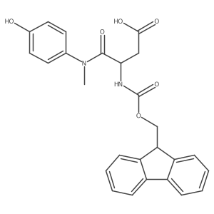 3-({[(9H-fluoren-9-yl)methoxy]carbonyl}amino)-3-[(4-hydroxyphenyl)(methyl)carbamoyl]propanoic acid Structure