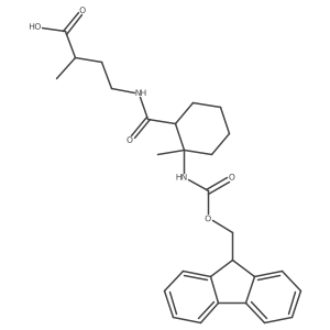 4-{[2-({[(9H-fluoren-9-yl)methoxy]carbonyl}amino)-2-methylcyclohexyl]formamido}-2-methylbutanoic acid结构式
