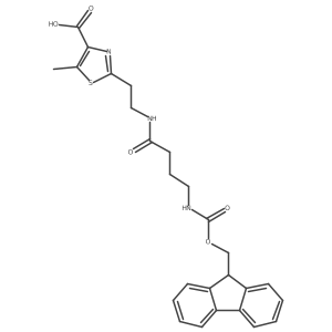 2-{2-[4-({[(9H-fluoren-9-yl)methoxy]carbonyl}amino)butanamido]ethyl}-5-methyl-1,3-thiazole-4-carboxylic acid结构式