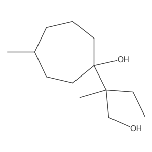 1-(1-Hydroxy-2-methylbutan-2-yl)-4-methylcycloheptan-1-ol结构式