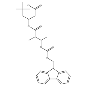 3-[3-({[(9H-fluoren-9-yl)methoxy]carbonyl}amino)-2-methylbutanamido]-5,5-dimethylhexanoic acid Structure