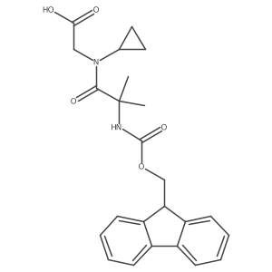 2-[N-cyclopropyl-2-({[(9H-fluoren-9-yl)methoxy]carbonyl}amino)-2-methylpropanamido]acetic acid结构式
