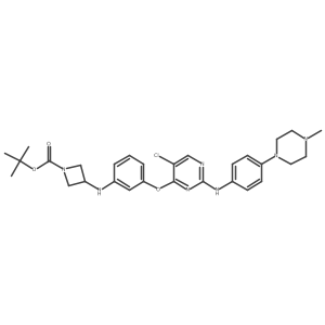 Tert-butyl 3-((3-((5-chloro-2-((4-(4-methylpiperazin-1-YL)phenyl)amino)pyrimidin-4-YL)oxy)phenyl)amino)azetidine-1-carboxylate Structure