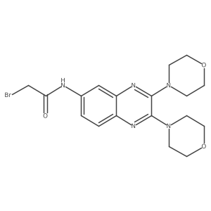 2-Bromo-N-(2,3-di-4-morpholinyl-6-quinoxalinyl)acetamide Structure