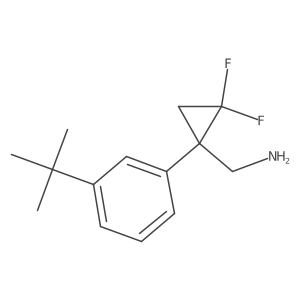 [1-(3-Tert-butylphenyl)-2,2-difluorocyclopropyl]methanamine结构式