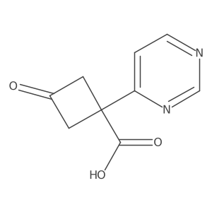 3-Oxo-1-(pyrimidin-4-yl)cyclobutane-1-carboxylic acid结构式