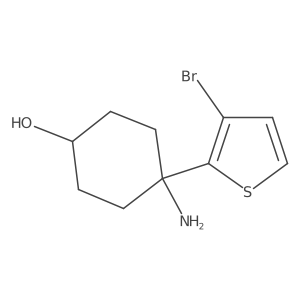 4-Amino-4-(3-bromothiophen-2-yl)cyclohexan-1-ol结构式