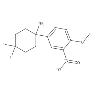 4,4-Difluoro-1-(4-methoxy-3-nitrophenyl)cyclohexan-1-amine结构式